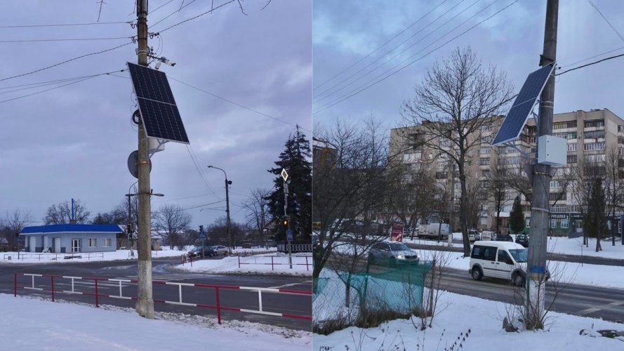 Pedestrian crossings in Kalush equipped with solar lights