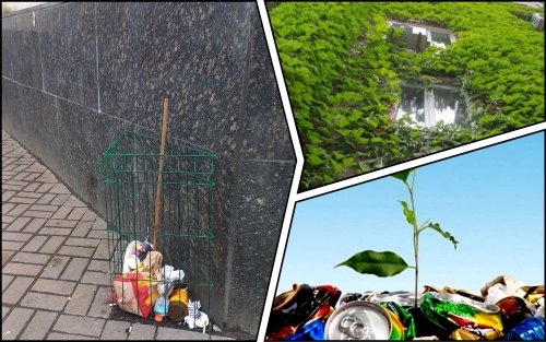 Kyiv residents turned a flower bed for vertical gardening into a garbage dump