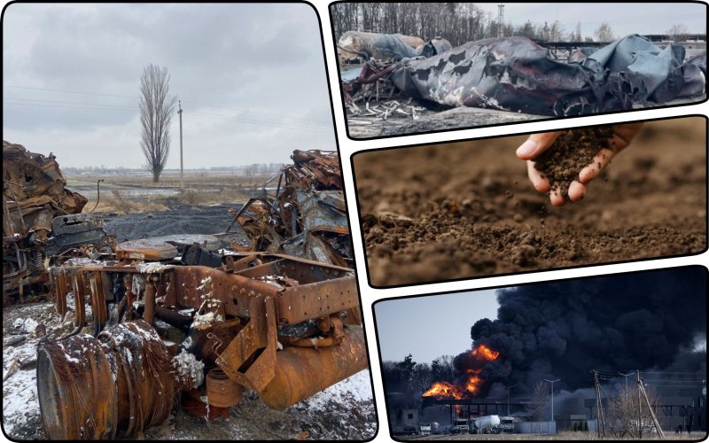 Land contamination from the oil depot destroyed by the occupiers is still 33 times higher in Kyiv region