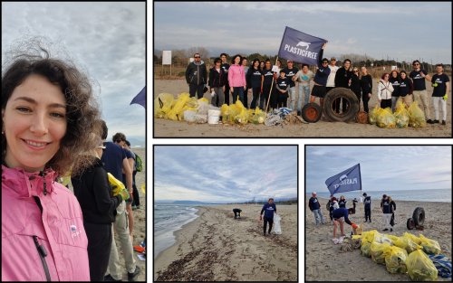 An IDP from Mariupol joined the beach cleanup in Italy. Photo.