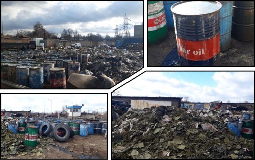 An illegal open-air hazardous waste warehouse was discovered in Zaporizhzhia. Photo.