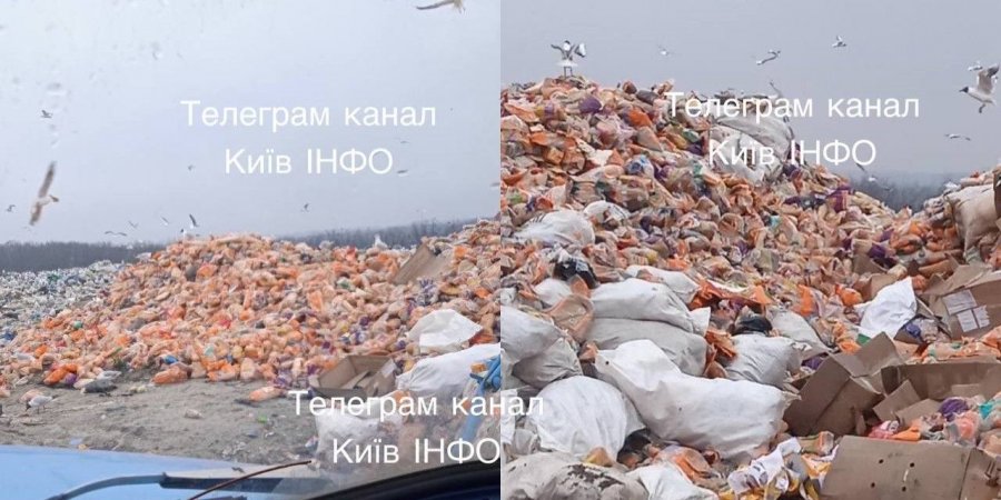 У Києві на сміттєзвалище вивезли гори хліба. Фото