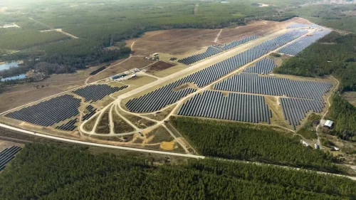 A solar power plant with the area of 185 football fields was launched in Sweden
