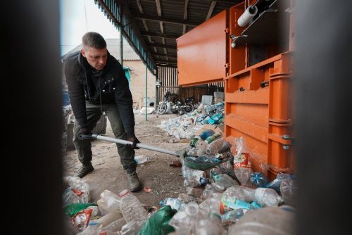 A community in the Kharkiv region is saving on waste disposal thanks to a plastic baler